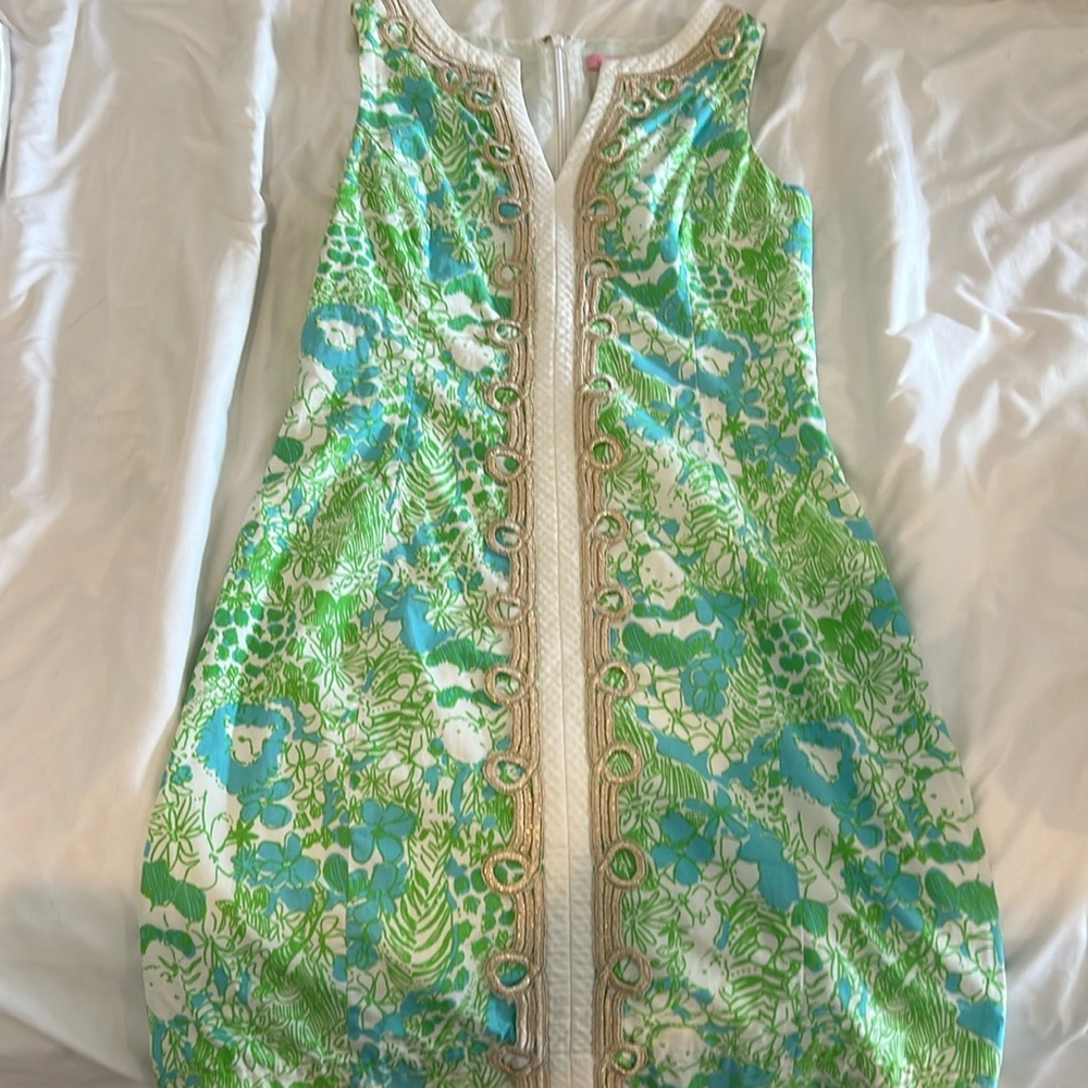 Lilly Pulitzer, green and blue floral dress!